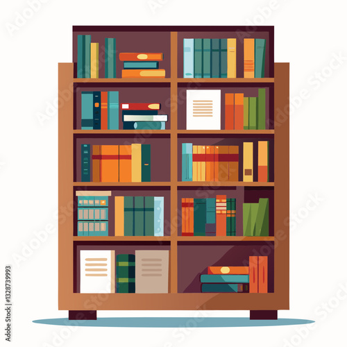 home library with towering wooden bookshelves 