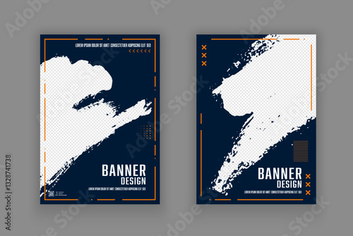  Template cover design abstract frame grunge shape clipping mask