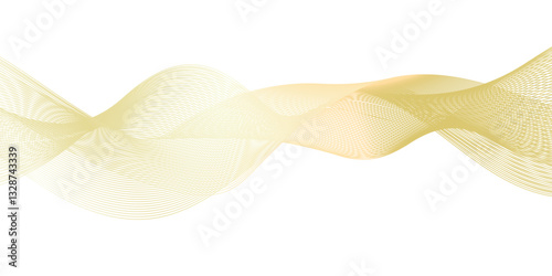 Abstract frequency wave gradient line vector business texture. yellow line blend curve flow futuristic. Modern background futuristic energy sound waves technology concept white background.	