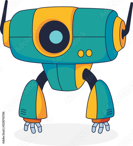 Cute robot character vector illustrations