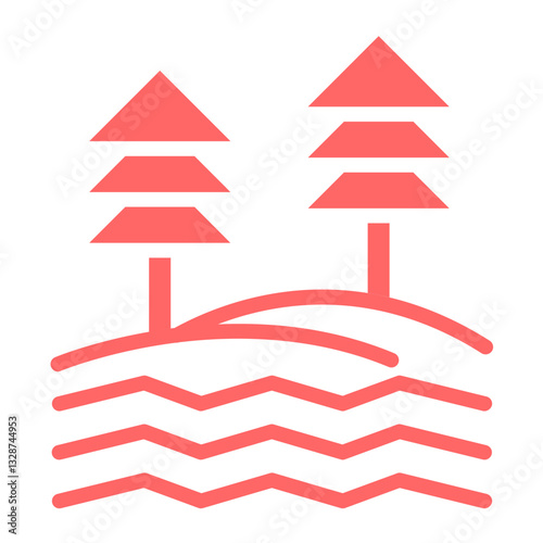 Vector Design Lake Icon Style
