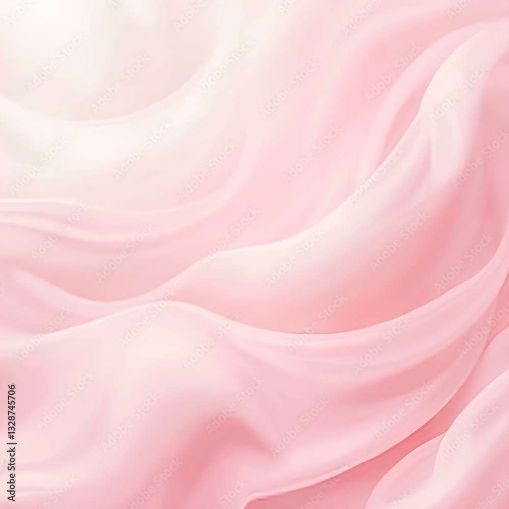 Obraz premium Elegant soft pink silk fabric waves with a gentle flowing texture. Ideal for luxury, beauty, fashion, and feminine-themed designs. High-quality background for branding and decor.
