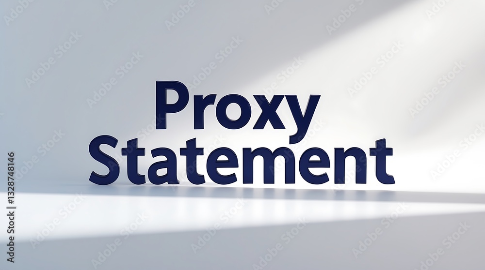 Proxy statement document displayed on a surface with light casting shadows Proxy statement document displayed on a surface with light casting shadows