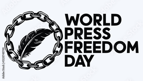 World Press Freedom Day - Latest vector Digital and Print Media featuring a pen breaking chains, symbolizing the fight against censorship