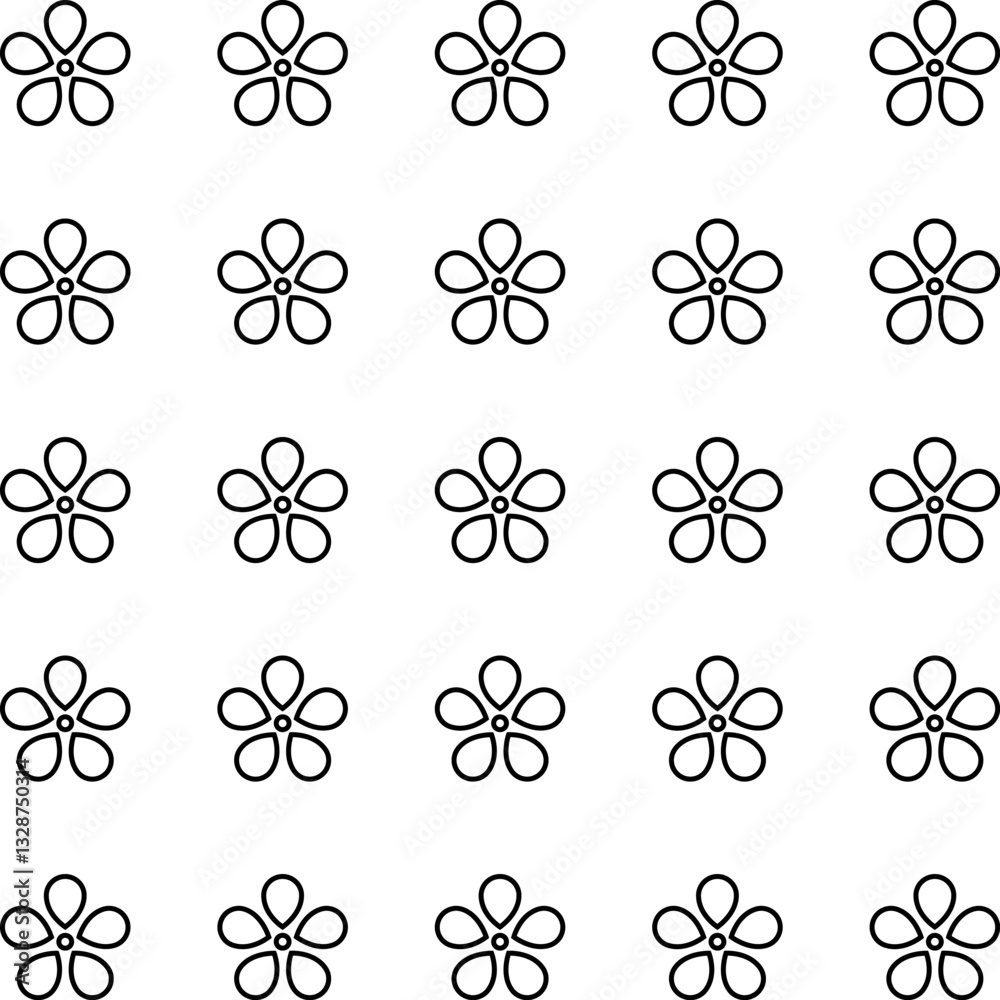 Floral Vector Pattern. Black and White Flower Ornament Pattern Background - floral graphic design element for web or print. Floral Vector Pattern. Black and White Flower Ornament Pattern Background - floral graphic design element for web or print.