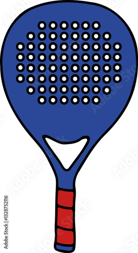 A hand drawn illustration of a padel racquet sports equipment