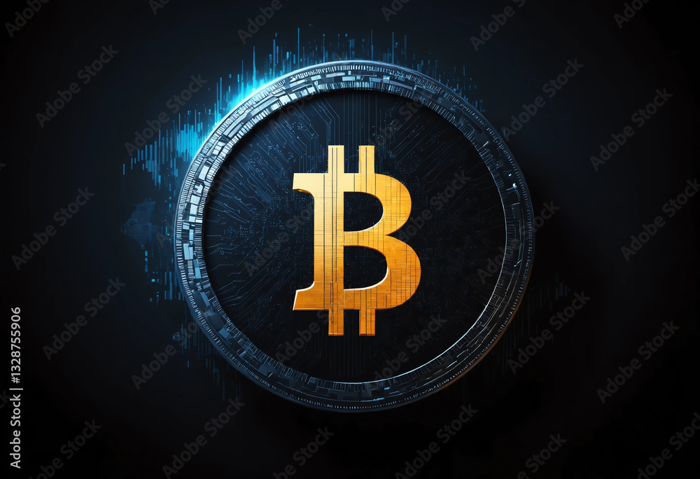 Illustration of Bitcoin featuring an orange circular symbol surrounded by dynamic lines and colors, conveying energy and the essence of cryptocurrency innovation Illustration of Bitcoin featuring an orange circular symbol surrounded by dynamic lines and colors, conveying energy and the essence of cryptocurrency innovation