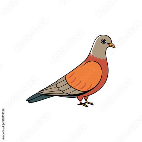 Passenger pigeon extinct bird-minimalist design.