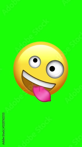 Zany Face Emoji with Green Screen