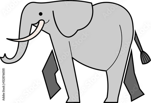 cartoon vector illustration of an elephant.