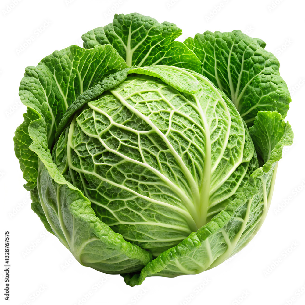 Fresh Cabbage vegetable looks full isolated on transparent background
