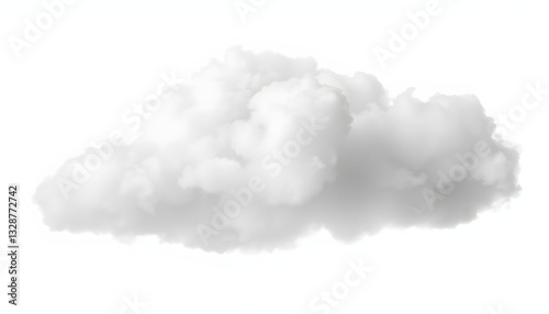 Isolated cutout of a cloud on a transparent background, close-up. isolated with white highlights