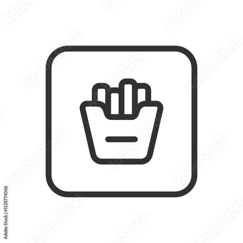 French Fries Icon - Modern Simple Flat Vector for Web and Mobile