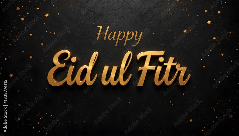 Elegant Golden Happy Eid ul-Fitr Greeting with Sparkling Black Background – Islamic Festive Celebration Card Elegant Golden Happy Eid ul-Fitr Greeting with Sparkling Black Background – Islamic Festive Celebration Card