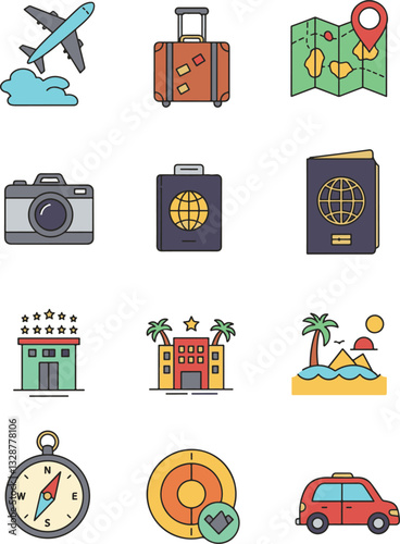 Travel and Holiday Icon Set