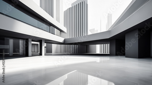 black and white architecture hall background