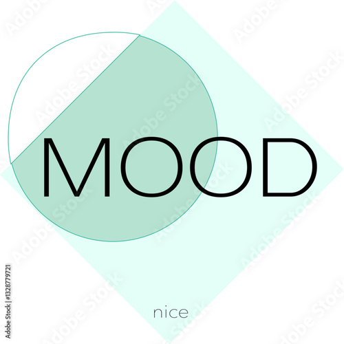 Vector design of a nice mood concept with minimalist shapes and mint diamond background