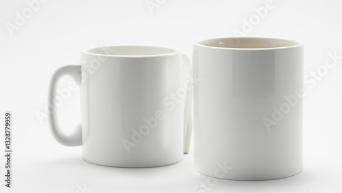 white mup cup mockup in white background