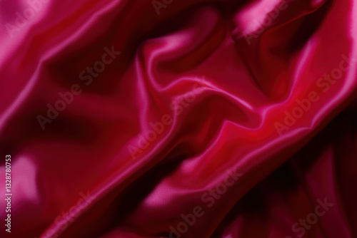 Luxurious silky fabric in deep magenta with elegant folds and soft lighting. Perfect for fashion design, textile backgrounds, branding, digital art, beauty aesthetics, romantic themes