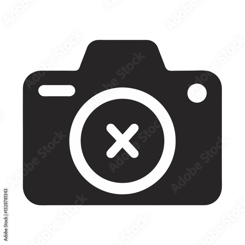 broken camera icon - flat icon for apps and websites
