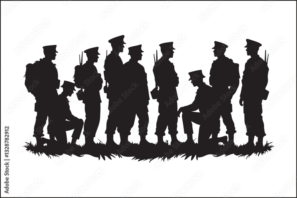 Military Soldier Silhouette Bundle Military Soldier Silhouette Bundle