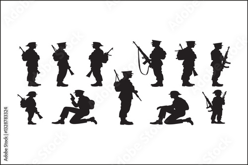 Military Soldier Silhouette Bundle