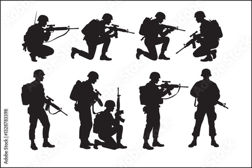 Military Soldier Silhouette Bundle