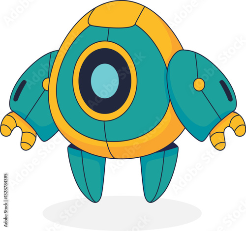 Cute robot character vector illustrations
