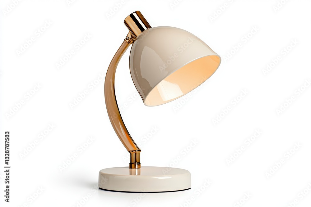Elegant and Modern Desk Lamp with Curved Arm and Cream Shade for Contemporary Office or Home Décor Elegant and Modern Desk Lamp with Curved Arm and Cream Shade for Contemporary Office or Home Décor
