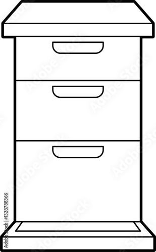 Bee hive box outline vector
