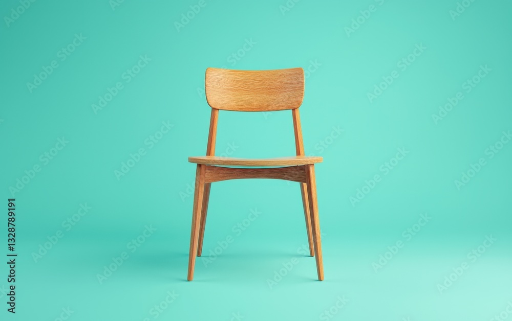 custom made wallpaper toronto digitalWooden dining chair, on a pastel green background