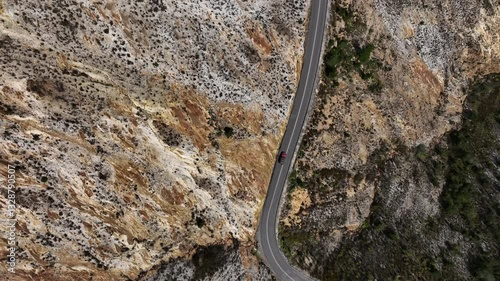 Queenstown_Tasmania-4K_50p_Drone_Mountains_RedCar_Birdseye_Wide