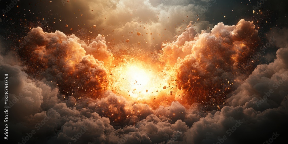 Naklejka premium Fire explosion banner Banner