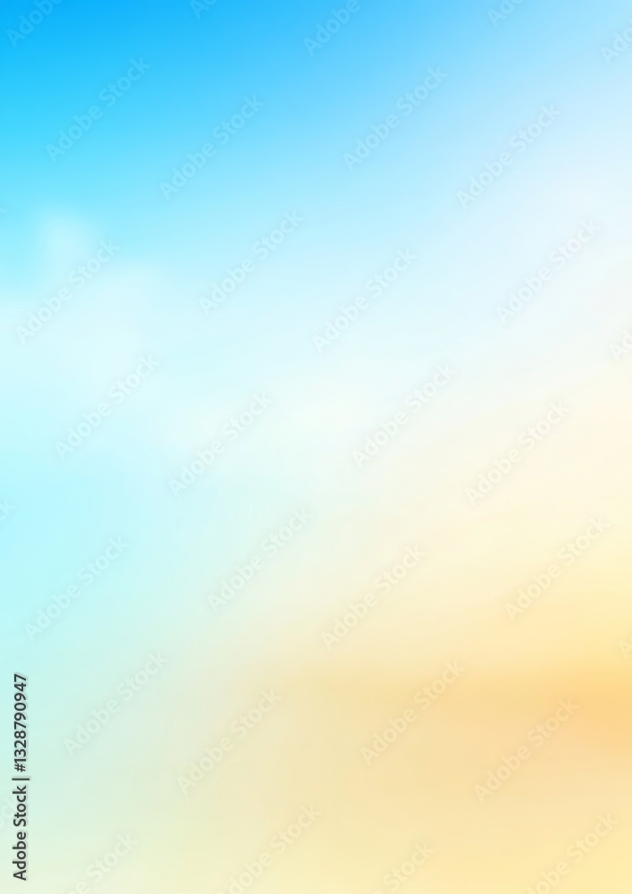 Obraz premium A cool blue to pastel yellow gradient background. Featuring cool blues, soft yellow tones, and subtle whites
