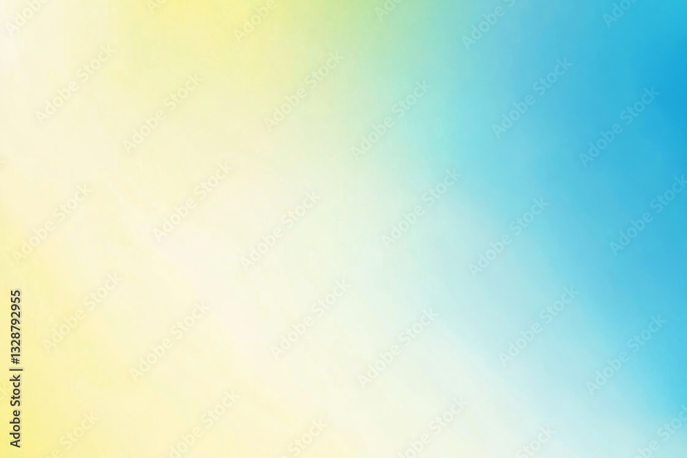 Fototapeta premium A cool cyan to light yellow gradient background. Featuring refreshing cyan blues, pale yellows, and hints of white