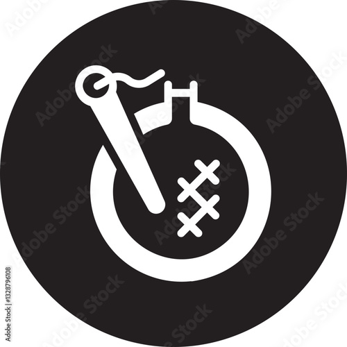 Cross stitch glyph icon