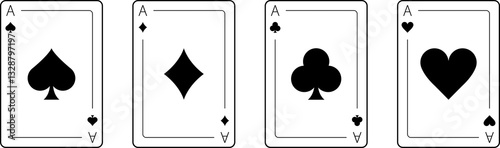 Ace of spades icon. Spade ace playing card. Playing cards symbols icon. Hearts, spades, diamonds and clubs symbol.