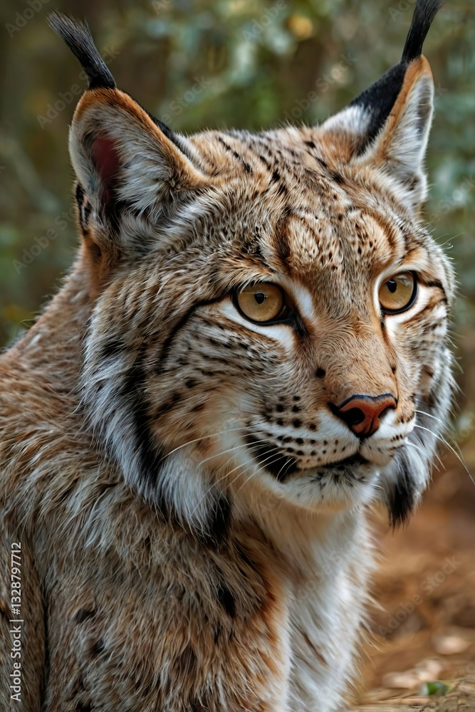 A Lynx pardinus in his habitat. Exotic tourism. Spain and Portugal wildlife. Cultural heritage. Peaceful unique ecosystem. A Lynx pardinus in his habitat. Exotic tourism. Spain and Portugal wildlife. Cultural heritage. Peaceful unique ecosystem.