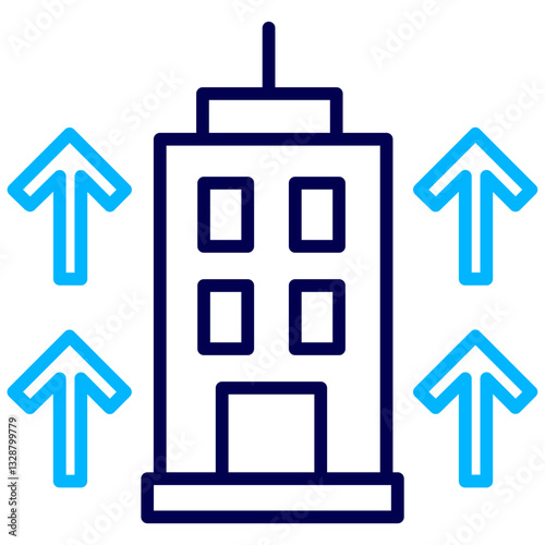 Real estate grow Outline Color icon