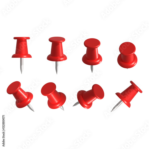 red pin isolated on transparent background. 빨간 핀 3D photo