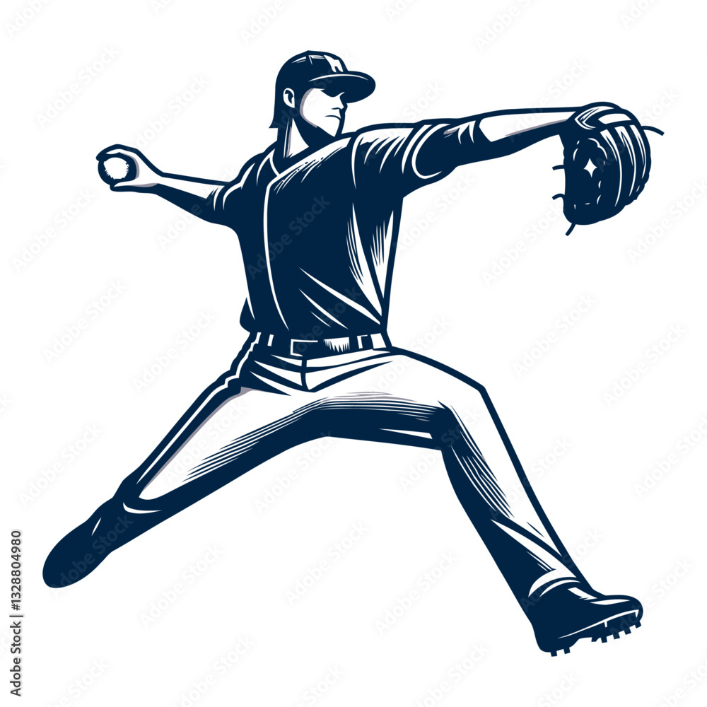 Obraz premium Baseball player vector and illustrations.