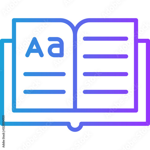 Vocabulary line gradient icon
