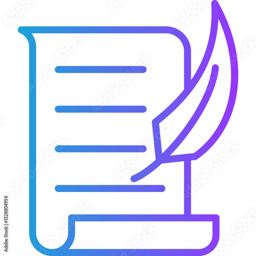Writing line gradient icon