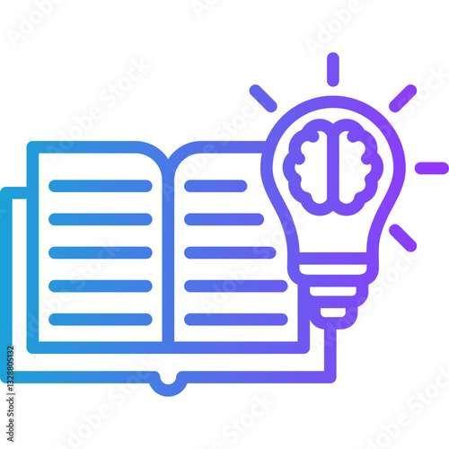 Knowledge line gradient icon