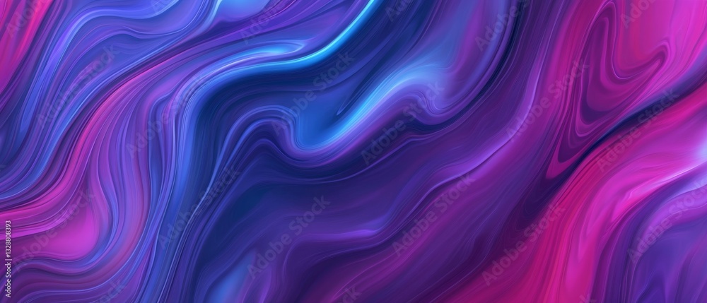 Obraz premium A cosmic nebula gradient background. Featuring deep purples, blues, and magentas