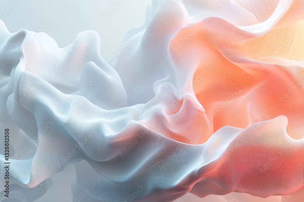 Obraz premium Abstract representation of flowing fabric with soft gradients and subtle colors in a minimalist design setting