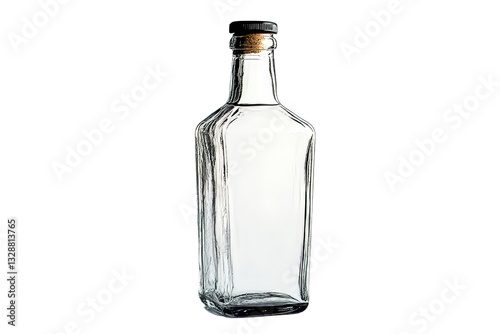 Wallpaper Mural Clear glass bottle with cork and black cap design Torontodigital.ca