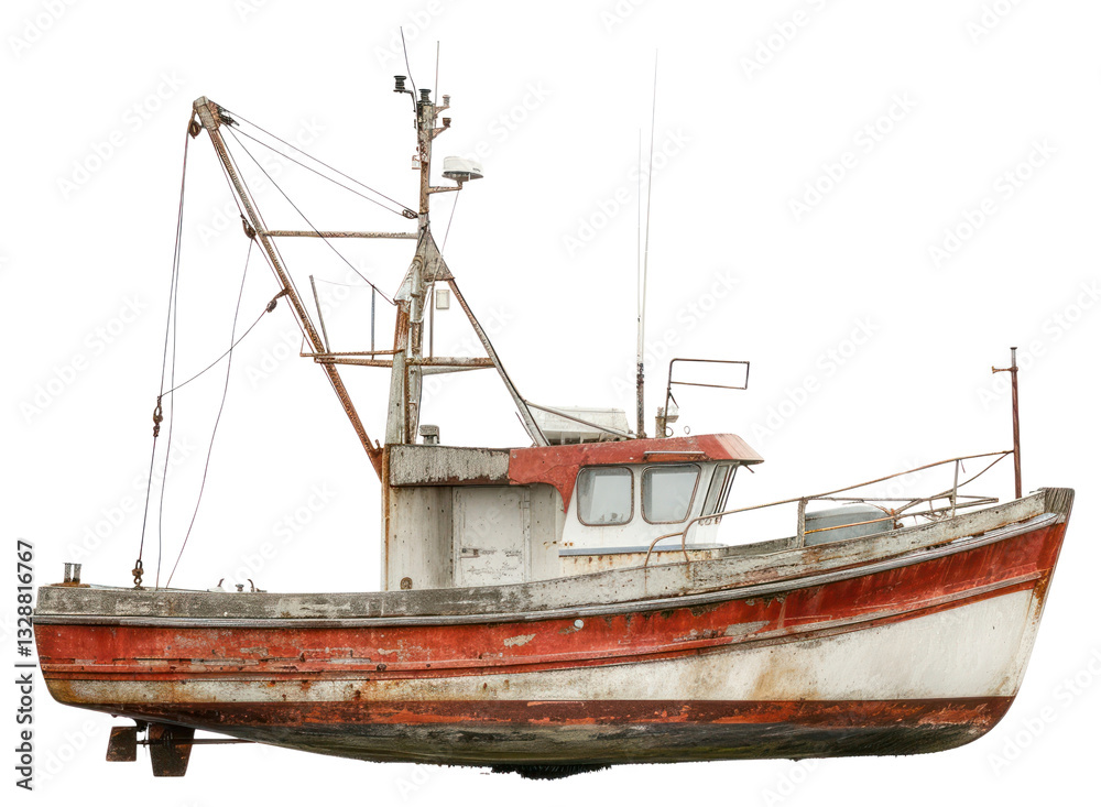 Fototapeta premium PNG Fishing boat watercraft sailboat vehicle.