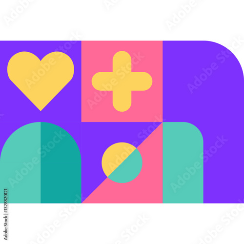 Abstract Bauhaus Geometric Pattern Background