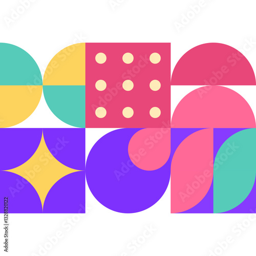 Abstract Bauhaus Geometric Pattern Background